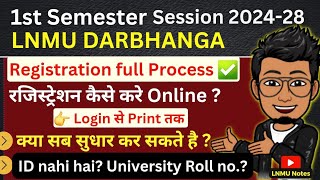 LNMU BA BSC BCOM 1st semester Registration form online apply kaise kare session 202428 full video [upl. by Sherrer]