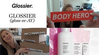 GLOSSIER HAUL UNBOXING amp REVIEW [upl. by Ecnaralc]