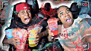 EPIC Holding 100 SLUSHIES amp DRIVING SUPER CRAZY PRANK ON ANGRY GIRLFRIEND [upl. by Popper]