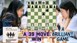 A brilliant game between Divya Deshmukh and Ni Shiqun  A 39 move game chess checkmate chessgame [upl. by Cordova]