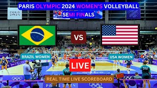 Brazil Vs USA LIVE Score UPDATE Today Semi Finals Match 2024 Paris Olympic Women’s Volleyball LIVE [upl. by Negrom]