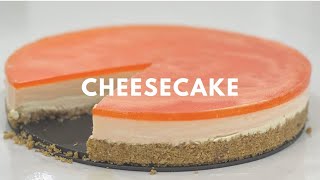 HOW TO MAKE A PERFECT CHEESECAKE  ApricotPeach 4 layer cheesecake 🤍🎂 [upl. by Gainor]