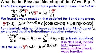 Physics  Ch 66 Ch 4 Quantum Mechanics Schrodinger Eqn 8 of 92 Meaning of the Wave Eqn [upl. by Varhol]