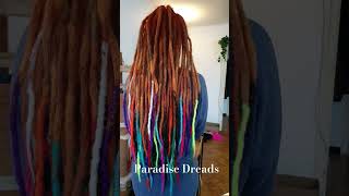 Greffe dextensions Synthétiques sur locks naturelles orange violetrose locks artist lorraine [upl. by Friedly]