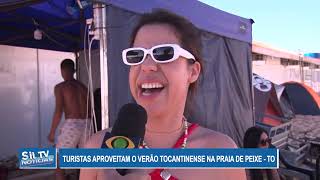 Turistas aproveitam o verão tocantinense na praia de Peixe  TO [upl. by Ardnama]