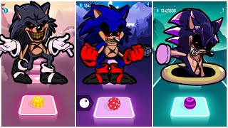 Knuckles Exe vs Sonic Exe vs Tails Exe  Tiles Hop EDM Rush [upl. by Neelhsa]