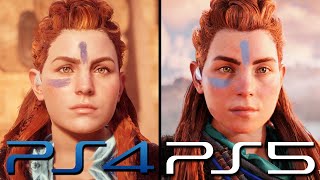 COMPARANDO OS GRÁFICOS DE HORIZON FORBIDDEN WEST DE PS4 COM OS DE PS5 [upl. by Aihsenod]