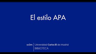 El Estilo APA de citas y referencias bibliográficas [upl. by Abbott]