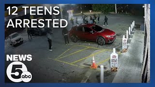 Cleveland Police arrest 12 teens for brutal attack on 34YO man at gas station [upl. by Nosyaj975]