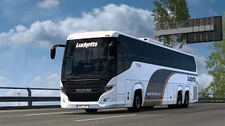 Scania Touring Coach Driving with Logitech g29  ETS2 [upl. by Hullda]