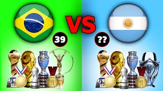 Brazil Vs Argentina All Trophies Compared 🏆 [upl. by Nevlin]