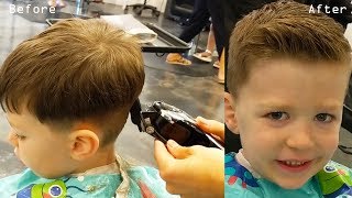 How to Cut Little Boys Hair with Clippers amp Scissors  Blending and Cowlick Instruction [upl. by Limann]