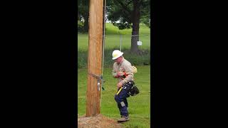 AEC Lineman Performs Pole Top Rescue Training [upl. by Jenelle113]