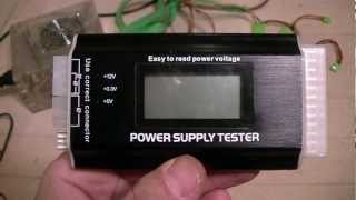 Using a quotPower Supply Testerquot to test an ATX computer PSU and a voltmeter too [upl. by Callum]