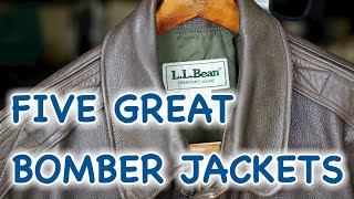 FIVE GREAT BOMBER JACKETS in 4k UHD [upl. by Eveiveneg]