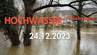 Hochwasser in Gelnhausen  24122023  MainKinzigKreis [upl. by Alyakcim]