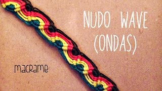 Como hacer una pulsera de hilo encerado➢ NUDO WAVE ONDAS [upl. by Oiramed]