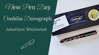 New Pen Day  Conklin Durograph  Amethyst Whirlwind with Omniflex nib [upl. by Priscella]