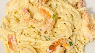 Pasta Alfredo con camarones 🍤 Deliciosa [upl. by Erina]