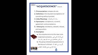 GRE Vocabulary Word Of The Day quotAcquiescencequotGRE Word No 645000vocabulary css education gre [upl. by Narmak883]