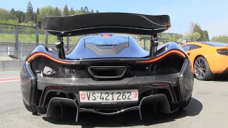 Mclaren P1  Start Up Accelerating and Downshifts [upl. by Anaillil559]