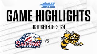 OHL Highlights Saginaw Spirit  Sarnia Sting Oct 4 2024 [upl. by Eislel]