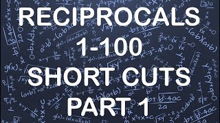 RECIPROCALS 1100 SHORT CUTS  PART 1 [upl. by Hymen]