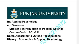 Subject  Political Science  Code POL  211  4th Semester  Complete Notes According to Outline [upl. by Suhcnip]