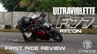 Ultraviolette F77  First Ride Review  Fastest Electric Motorcycle  Sagar Sheldekar Official [upl. by Ilatfan]