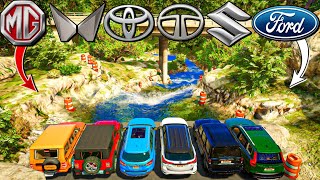 GTA 5 Famous Indian Cars Vs IMPOSSIBLE DEEP WaterFalls River Cross Challenge  GTA 5 MODS [upl. by Notnerb]