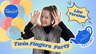 Twin Fingers Party  Live mimed  Preschool Finger Play Song  Adultfriendly version [upl. by Donnie]