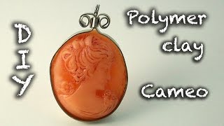 DIY Faux stone Polymer clay cabochon tutorial  Fimo pendant [upl. by Nagorb]