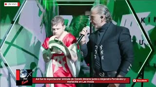 Así fue la espectacular entrada de Canelo Álvarez junto a Alejandro Fernández y mariachis Las Vegas [upl. by Tamah25]