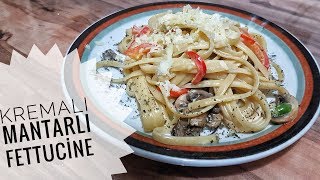 Kremalı Mantarlı Fettucine Tarifi l Öğrencilere Farklı Makarna Tarifi l Yemek Tarifleri [upl. by Ervine]