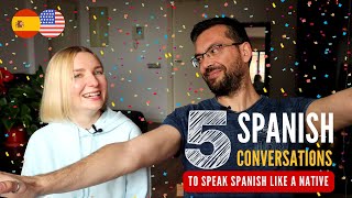 🎉 5 Spanish Conversations to Boost Your Spanish Listening and Speaking Skills 🤗 SpanishEnglish Subs [upl. by Martella121]