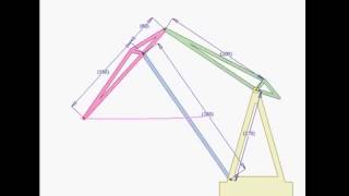 Mechanism of Four bar linkage crane [upl. by Mitchael]