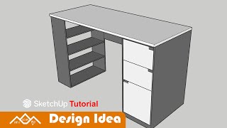 SketchUp Design Full Desk  Texture [upl. by Naleag829]