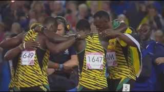 Usain Bolt 4x100 World Record 2014 3758 JAMAİCA  Unmissable Moments [upl. by Acinnej395]