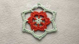 Hexágono con Flor en el Centro Tejido Crochet  Como Hacer un Hexágono ￼￼￼a Crochet paso a paso [upl. by Waltner149]