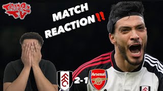 Fulham 21 Arsenal  Troopz Match Reaction  Arteta Is Our Brendan Rodgers [upl. by Tterb]