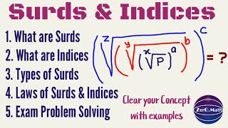 SURDS AND INDICES  What Are surds  what are indices  surds rules  indices Rule  Zero math [upl. by Hashim616]