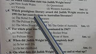 most important mcqs on Judith Wright and The Company of Lovers 6th semester [upl. by Badger963]