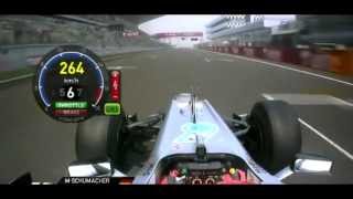 F1 2012 Michael Schumacher FP3 lap Indian GP [upl. by Ecinnej654]