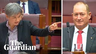 Penny Wong calls out Fraser Anning as ‘shameful and pathetic’ [upl. by Lebasi]