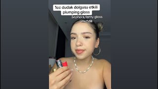 İğnesiz dudak dolgusu essencelipplumper whatthefake sephoraplumperglosschilligloss [upl. by Adliw]