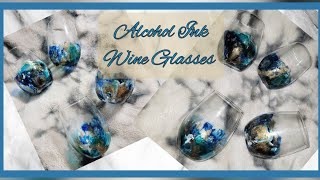 Resin Alcohol Ink Wine Glasses 🌹 [upl. by Labinnah912]