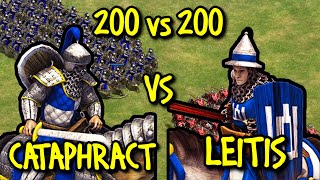 200 ELITE CATAPHRACTS vs 200 ELITE LEITIS  AoE II Definitive Edition [upl. by Mehelhteb369]