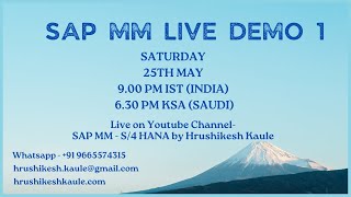 SAP S4 HANA  MM Live Demo 1 [upl. by Ednew]