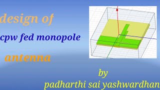 design of cpw fed planar monopole antenna with broadband circular polarization [upl. by Eeldivad247]