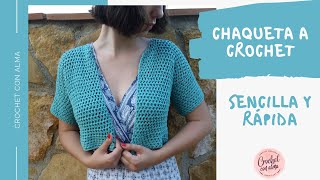 CHAQUETA A CROCHET PARA MUJER  CROCHET CON ALMA [upl. by Nareht840]